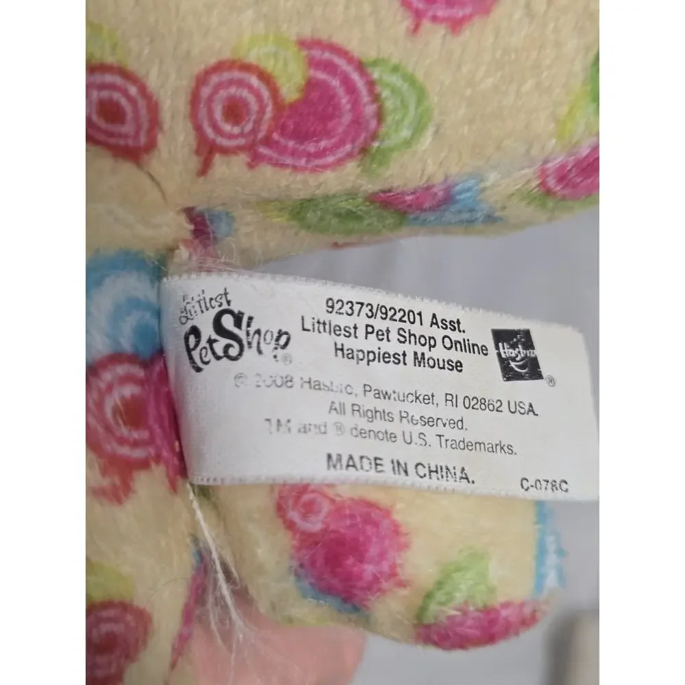 Littlest Pet Shop Happiest Mouse Plush Stuffed Animal 2008 Retired Discontinued